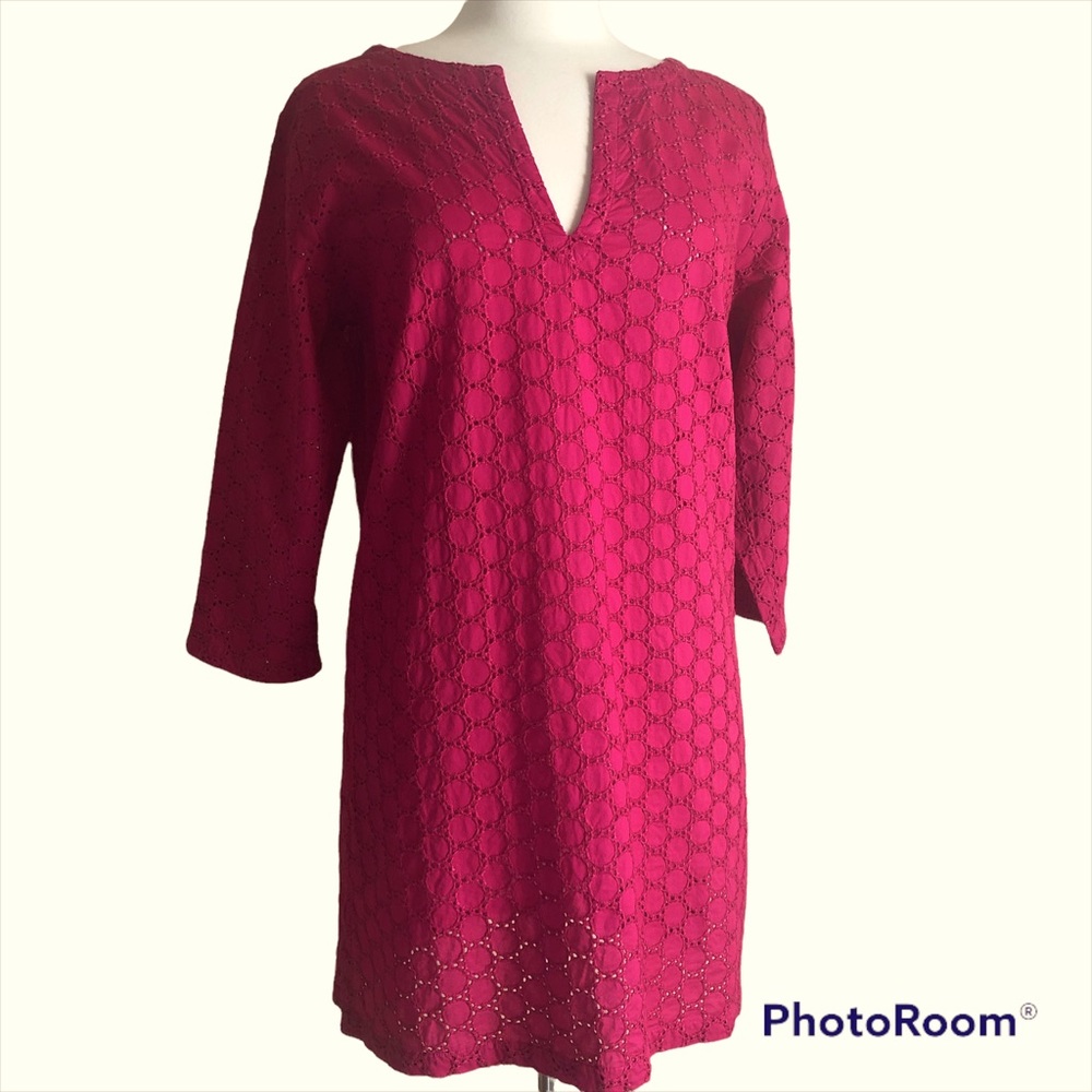 Talbots Magenta Eyelet Cover Up